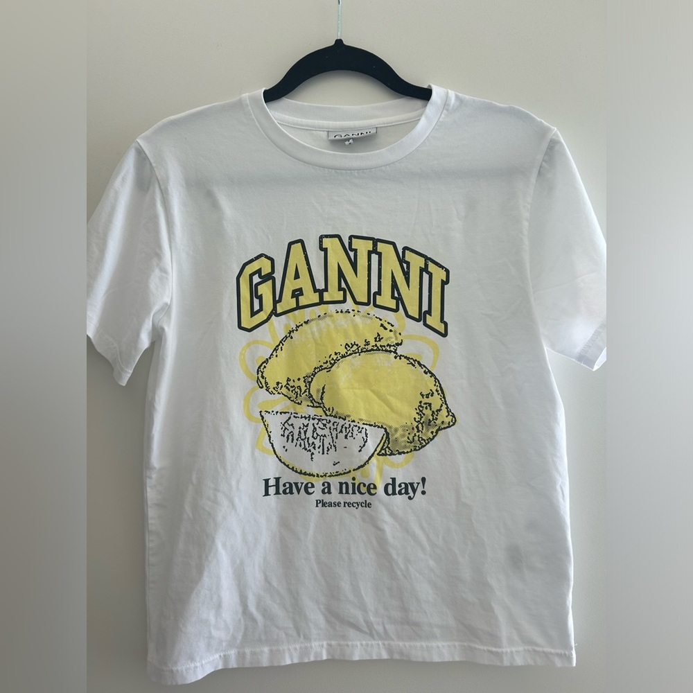 GANNI Lemon Graphic Tshirt Sz M
